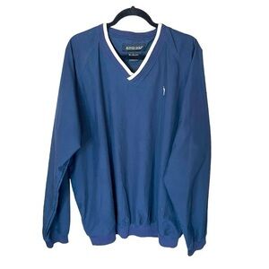 Austin Golf Tour Collection Navy‎ Pull Over Windbreaker Has Pockets Size Large